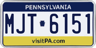 PA license plate MJT6151