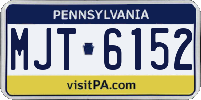 PA license plate MJT6152