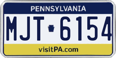 PA license plate MJT6154