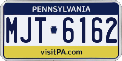 PA license plate MJT6162