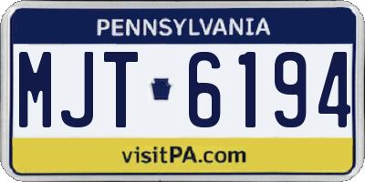 PA license plate MJT6194