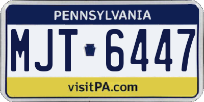 PA license plate MJT6447