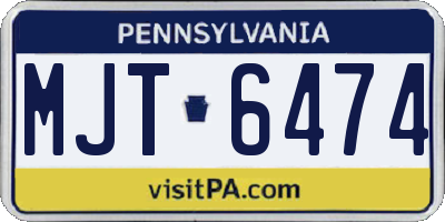 PA license plate MJT6474