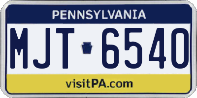 PA license plate MJT6540