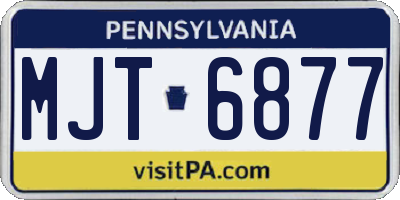 PA license plate MJT6877