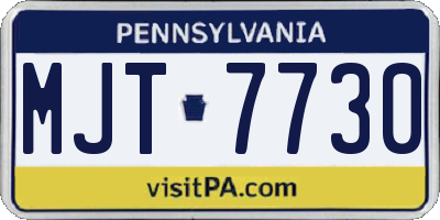 PA license plate MJT7730