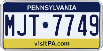 PA license plate MJT7749