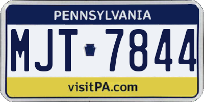 PA license plate MJT7844