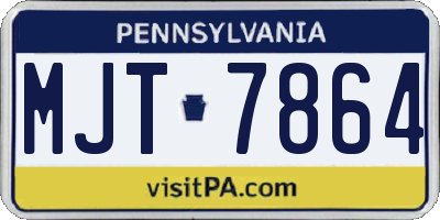 PA license plate MJT7864