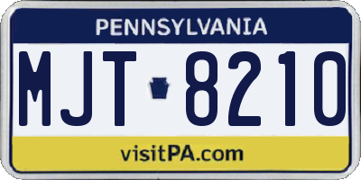 PA license plate MJT8210