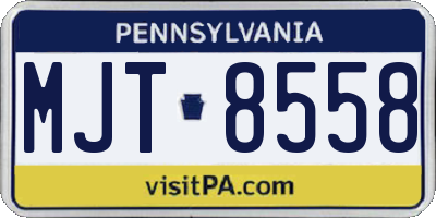 PA license plate MJT8558