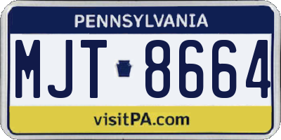 PA license plate MJT8664