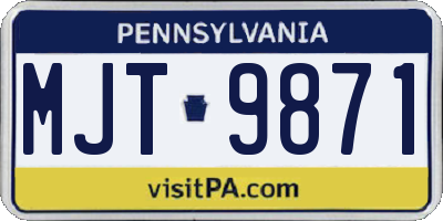 PA license plate MJT9871
