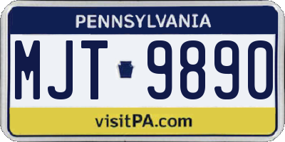 PA license plate MJT9890