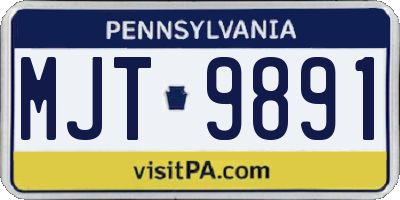 PA license plate MJT9891