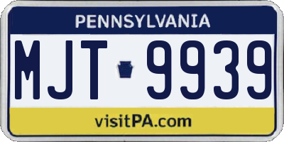 PA license plate MJT9939