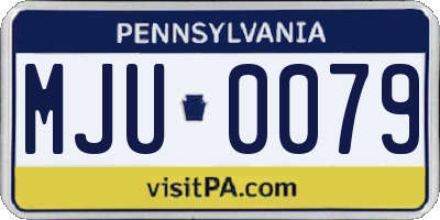 PA license plate MJU0079
