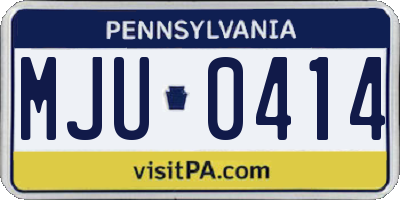 PA license plate MJU0414
