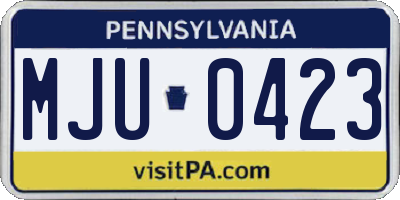PA license plate MJU0423