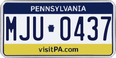 PA license plate MJU0437