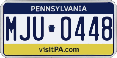 PA license plate MJU0448