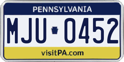 PA license plate MJU0452