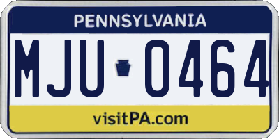 PA license plate MJU0464