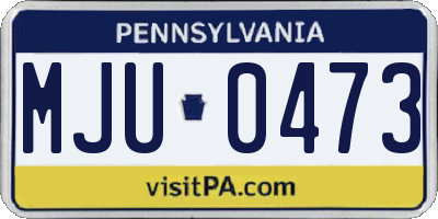 PA license plate MJU0473