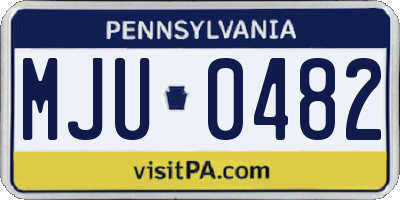 PA license plate MJU0482