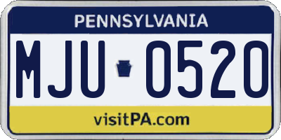 PA license plate MJU0520