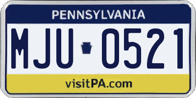 PA license plate MJU0521
