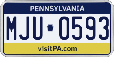 PA license plate MJU0593