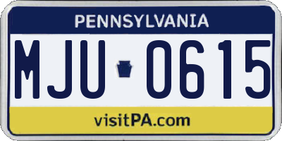 PA license plate MJU0615