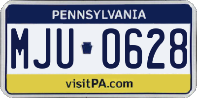PA license plate MJU0628