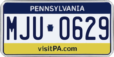 PA license plate MJU0629