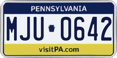 PA license plate MJU0642