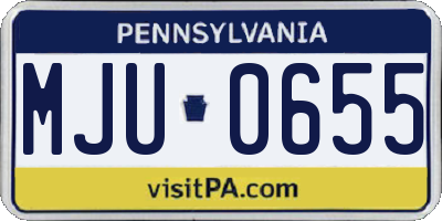 PA license plate MJU0655