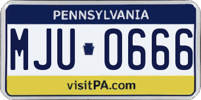 PA license plate MJU0666