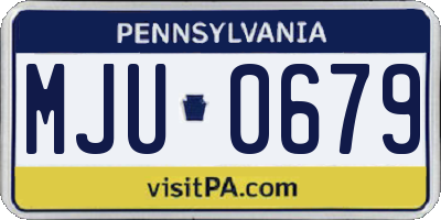 PA license plate MJU0679