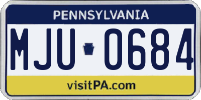 PA license plate MJU0684