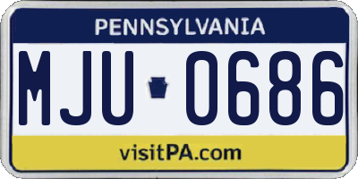 PA license plate MJU0686