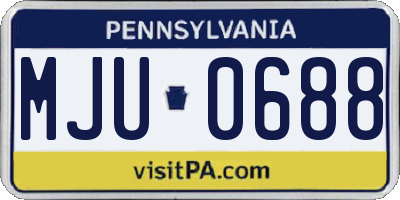 PA license plate MJU0688
