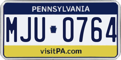 PA license plate MJU0764