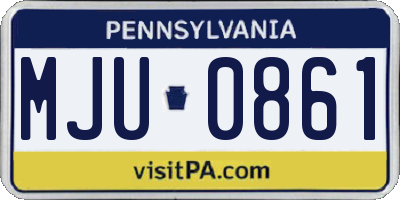 PA license plate MJU0861