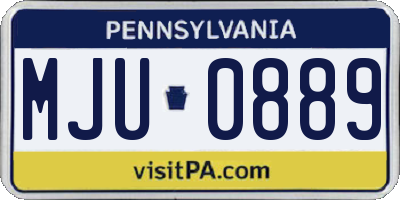 PA license plate MJU0889