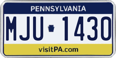 PA license plate MJU1430