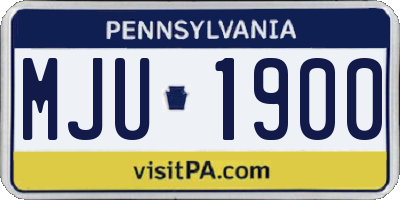 PA license plate MJU1900