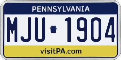 PA license plate MJU1904