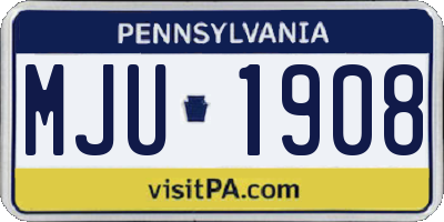 PA license plate MJU1908