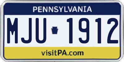 PA license plate MJU1912